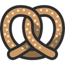 Bakery, baker, pretzel, food, Dessert DarkSlateGray icon