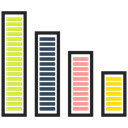 Bar, chart, graph, graphic, financial Black icon