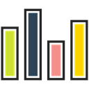 Bar, chart, graph, graphic, financial Black icon