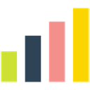 Bar, chart, graph, graphic, financial Black icon