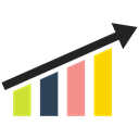 Bar, chart, graph, graphic, financial Black icon