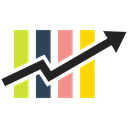 Bar, chart, graph, graphic, financial Black icon