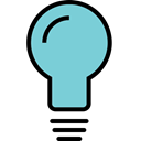 Idea, show, light, glass, think, lamp SkyBlue icon