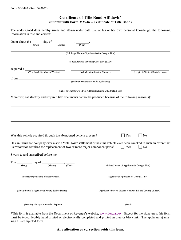  Mv 46a Form 2005-2025