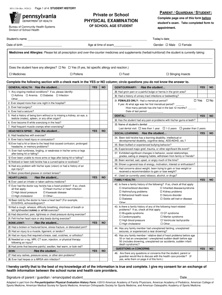 Physical Examination Form Template from www.signnow.com