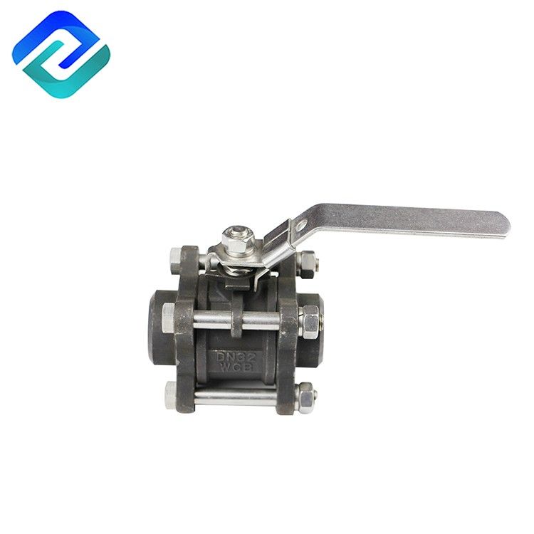 WCB carbon steel female thread 3pc water ball valve with lock