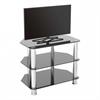 View a large image of the AVF SDC Series Black Glass 32 inch Corner TV Stand Chrome SDC600-A here.