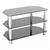 View a large image of the AVF SDC Series Black Glass 42 inch Corner TV Stand Chrome SDC800-A here.