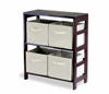 View a large image of the Winsome Wood Capri 2-Tier Shelf with Beige Baskets 92861 here.