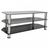 View a large image of the AVF SDC Series Black Glass 55 inch Corner TV Stand Chrome SDC1140-A here.