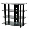 View a large image of the TransDeco Black Glass and Metal TV Stand Audio Rack for up to 32in Flat Screens TD210B here.