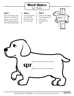 Word Slider (Spr- Words) Phonics Blends Worksheet