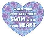 Swim with Heart Sticker