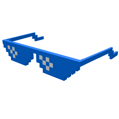 blue pixelated sunglasses, retro eyewear, 8-bit glasses, gaming accessories, Meme Sunglasses PNG