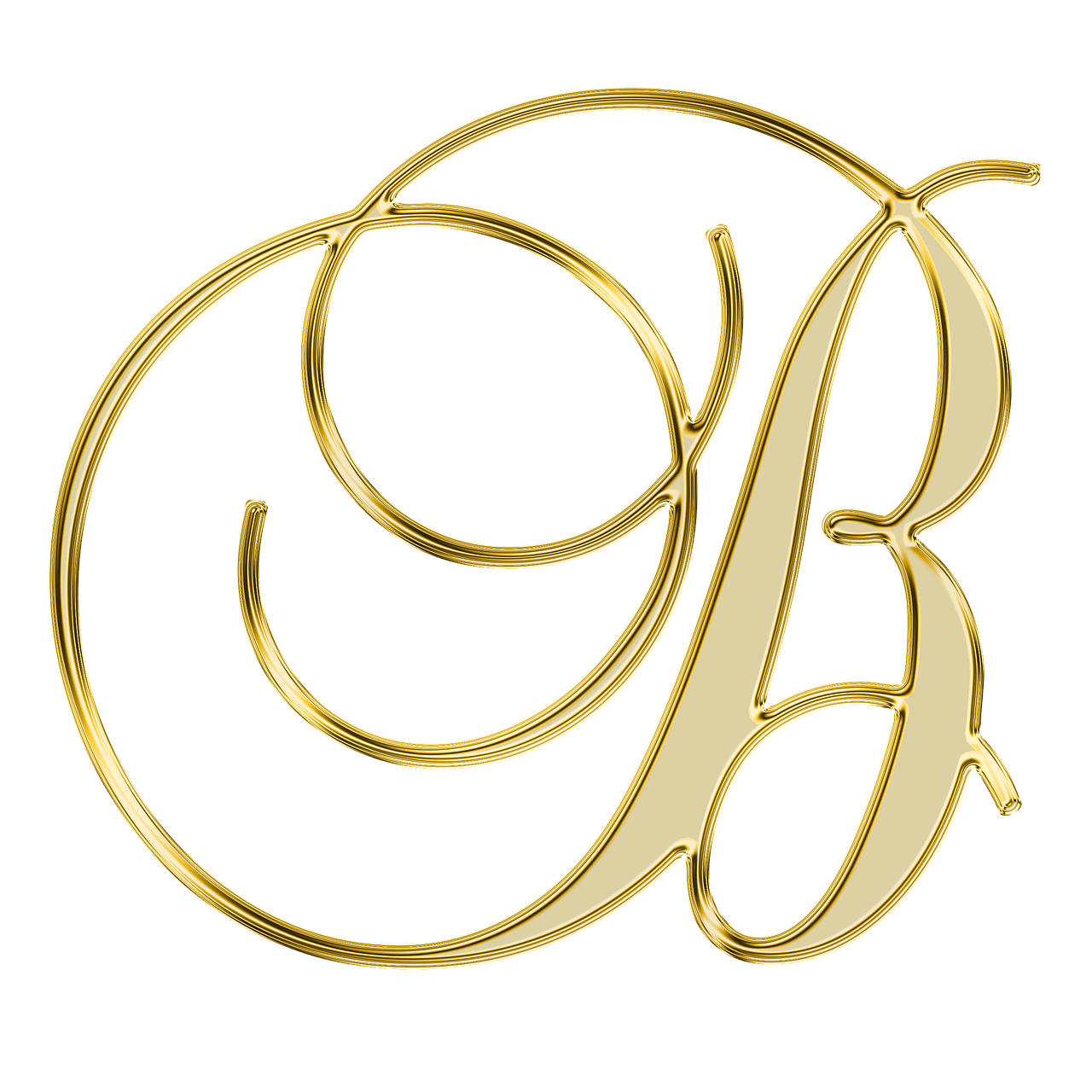 golden monogram, elegant logo design, decorative letter B, luxury branding, B Letter PNG