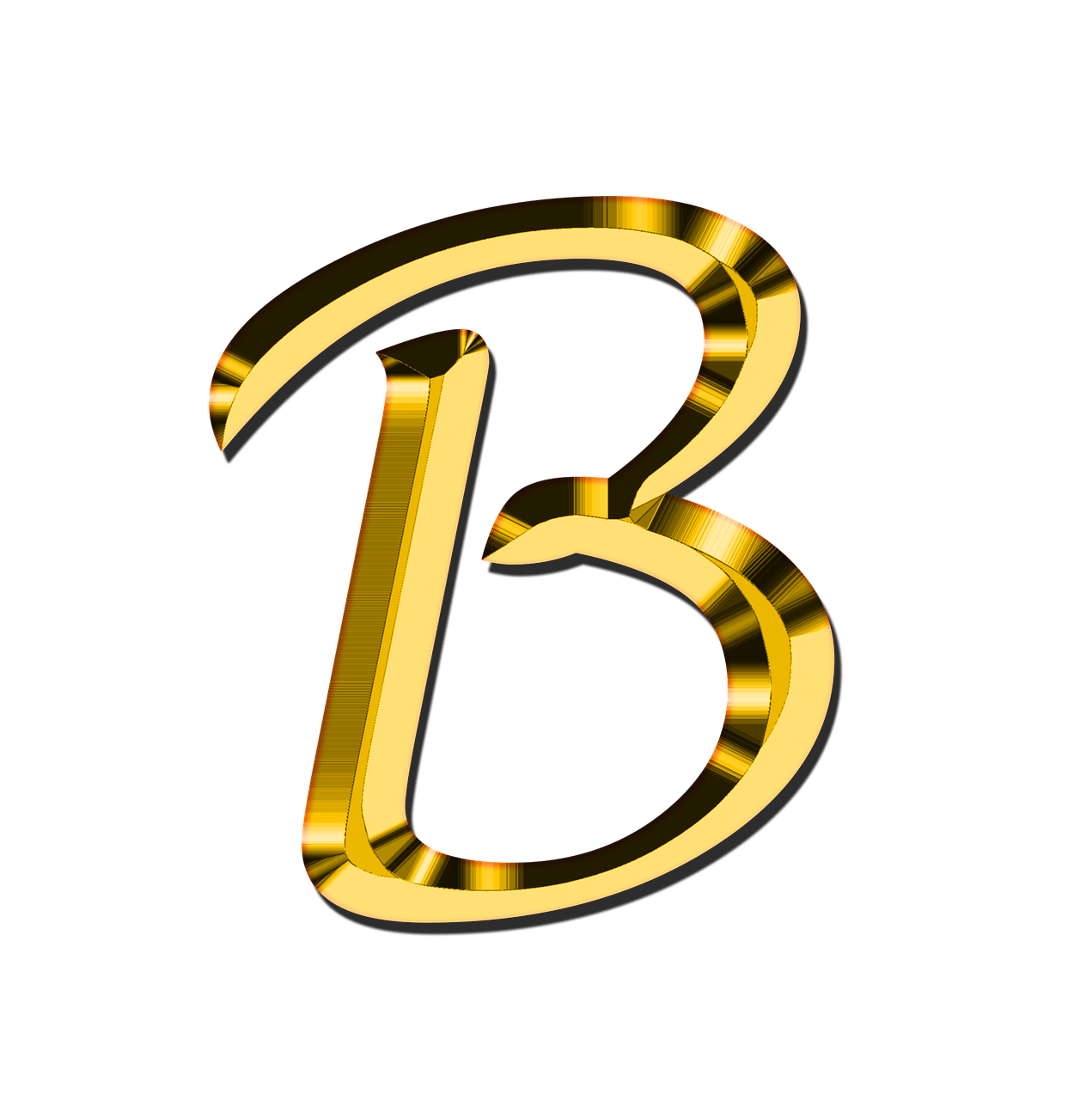 golden letter B, elegant typography, luxury design, branding element, B Letter PNG