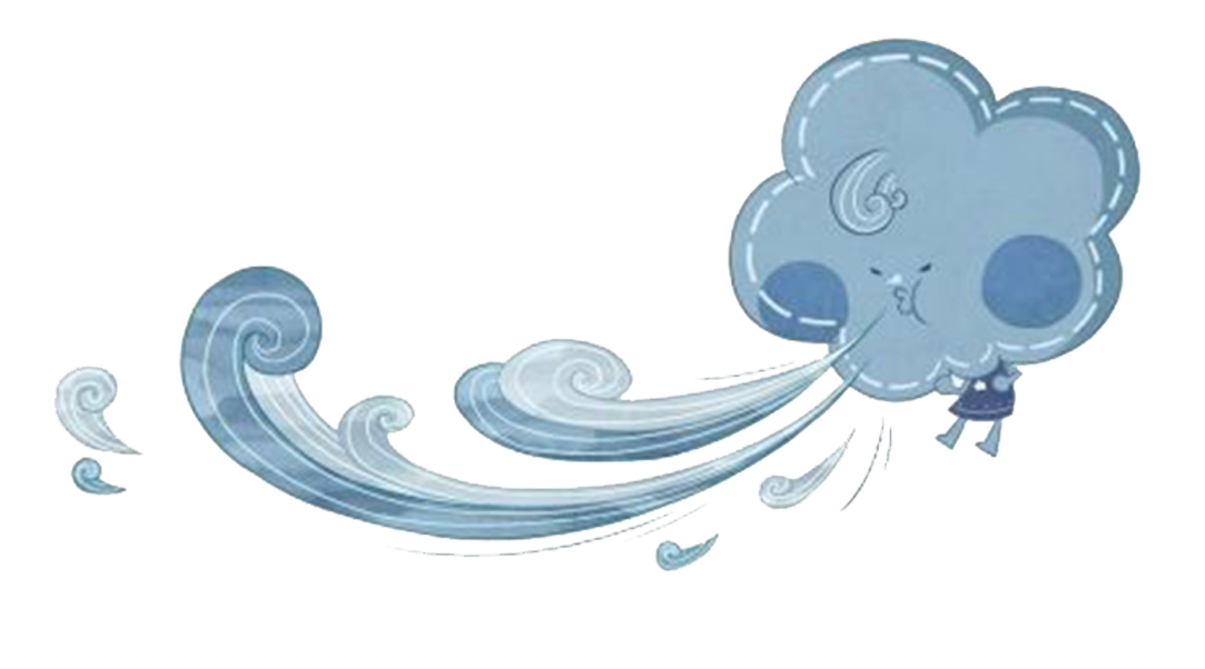 cartoon cloud, wind swirls, blue sky illustration, playful breeze, Wind PNG