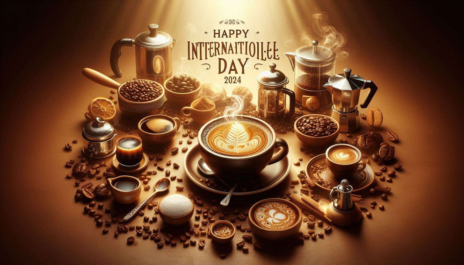 Download Free beautiful happy international coffee day 2024 download for websites, slideshows, and designs | royalty-free and unlimited use.