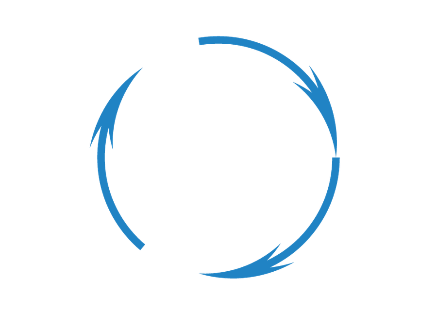 blue three arrow circle png