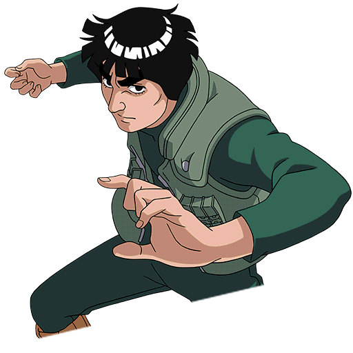 Might Guy Character, Anime Style, Action Pose Free PNG