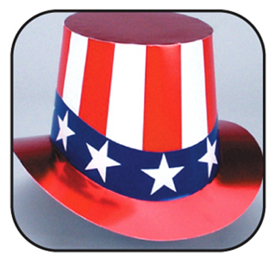 Uncle Sam Curved Brim Top Hat