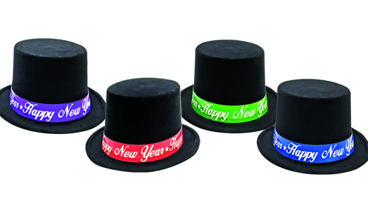 BLACK VELOUR TOP HATS