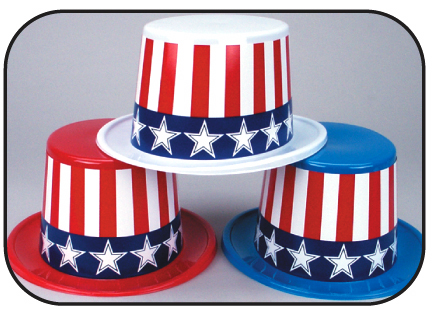 Patriotic Top Hats with Jumbo Stars & Stripes