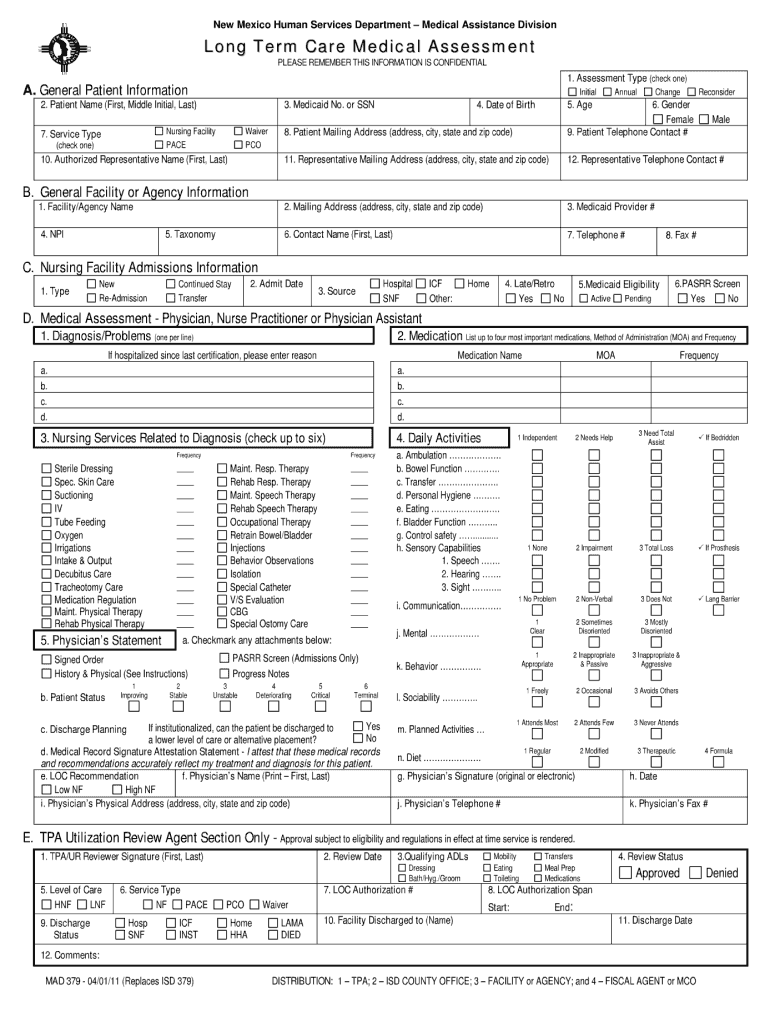 health assessment form Preview on Page 1