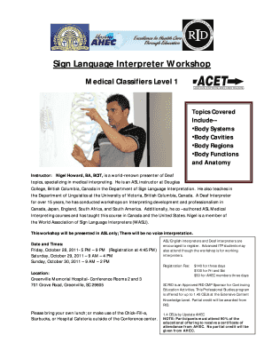 Asl sign for seizure - Sign Language Interpreter Workshop Brochure