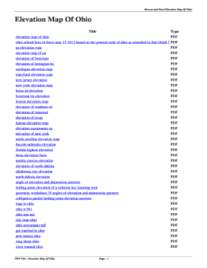 Fillable Online Elevation Map Of Ohio. elevation map of ohio Fax Email ...