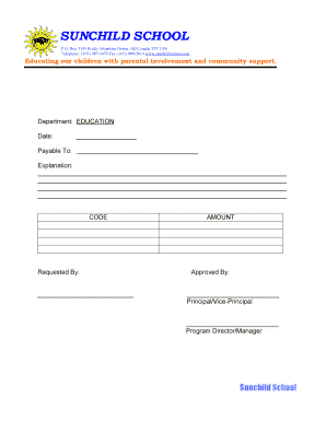 Sample of roll call in a meeting script - Cheque requisition form - Sunchild First Nation School