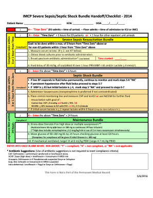 Sepsis Checklist Fill Online Printable Fillable Blank Pdffiller | Sexiz Pix