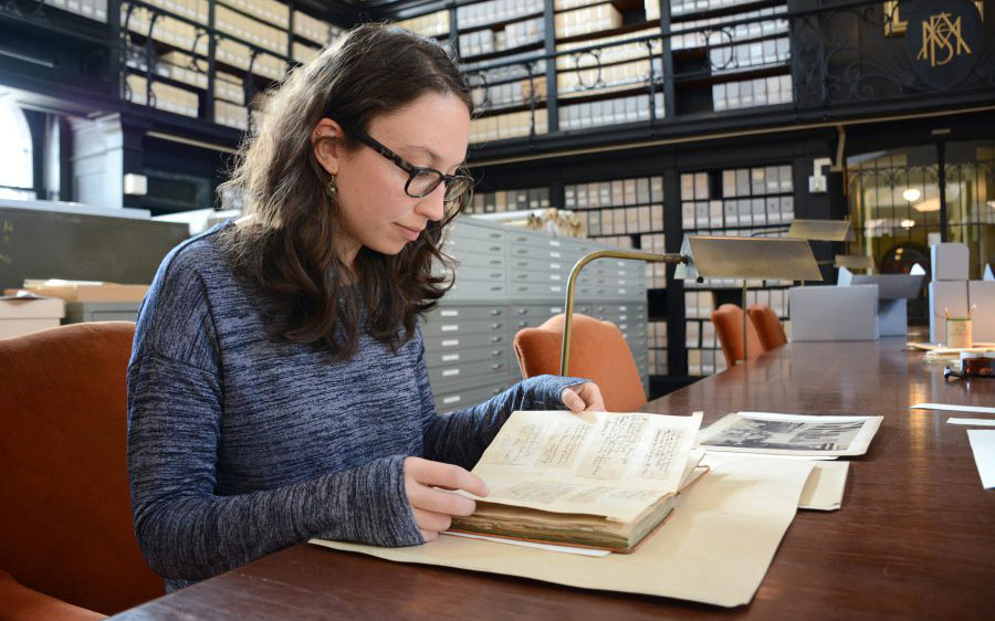 A student doing research.