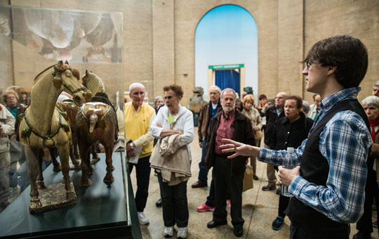 Graduate student giving a tour.