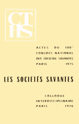 vignette collection Actes des congrès nationaux des sociétés historiques et scientifiques