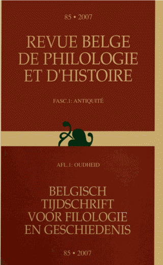 vignette collection Revue belge de Philologie et d'Histoire