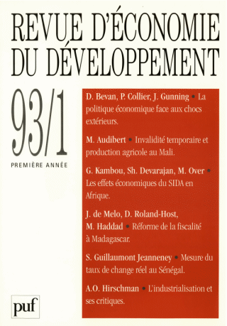 vignette collection Revue d'économie du développement