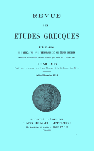 vignette collection Revue des Études Grecques