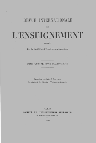 vignette collection Revue internationale de l'enseignement