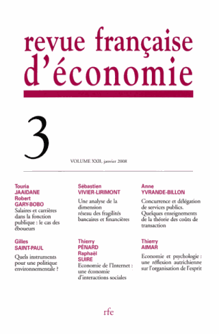 vignette collection Revue française d'économie