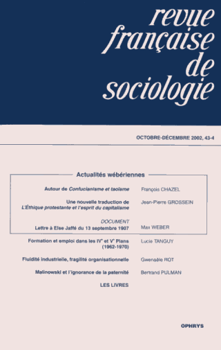 vignette collection Revue française de sociologie