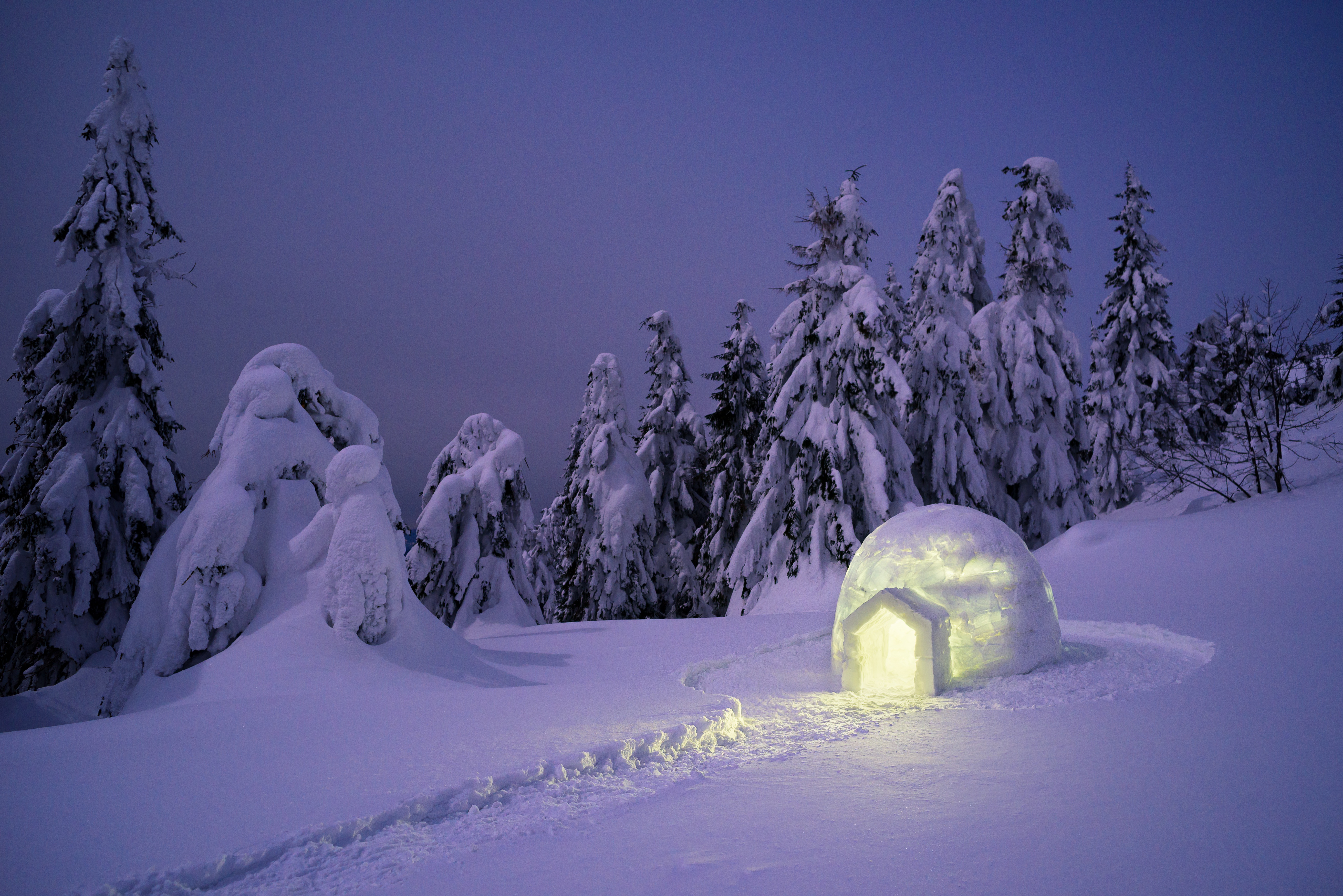 igloo man made winter 4k