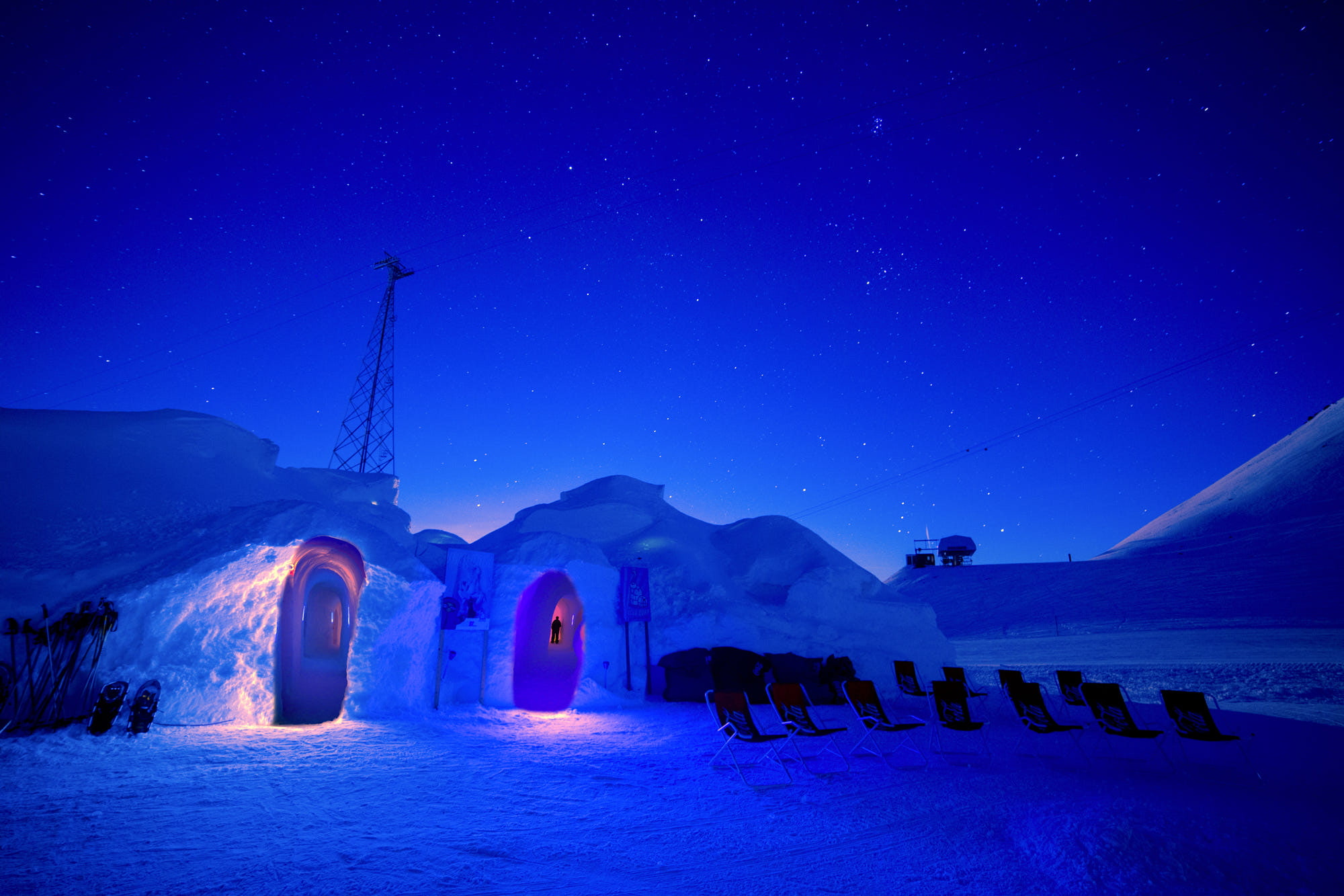 igloo night landscape