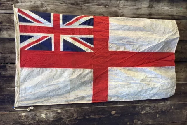 RARE ORIGINAL WW1 british royal naval navy 1915 dated ensign flag 5 ...