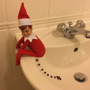 Elf Chocolate Poops in the Bathroom