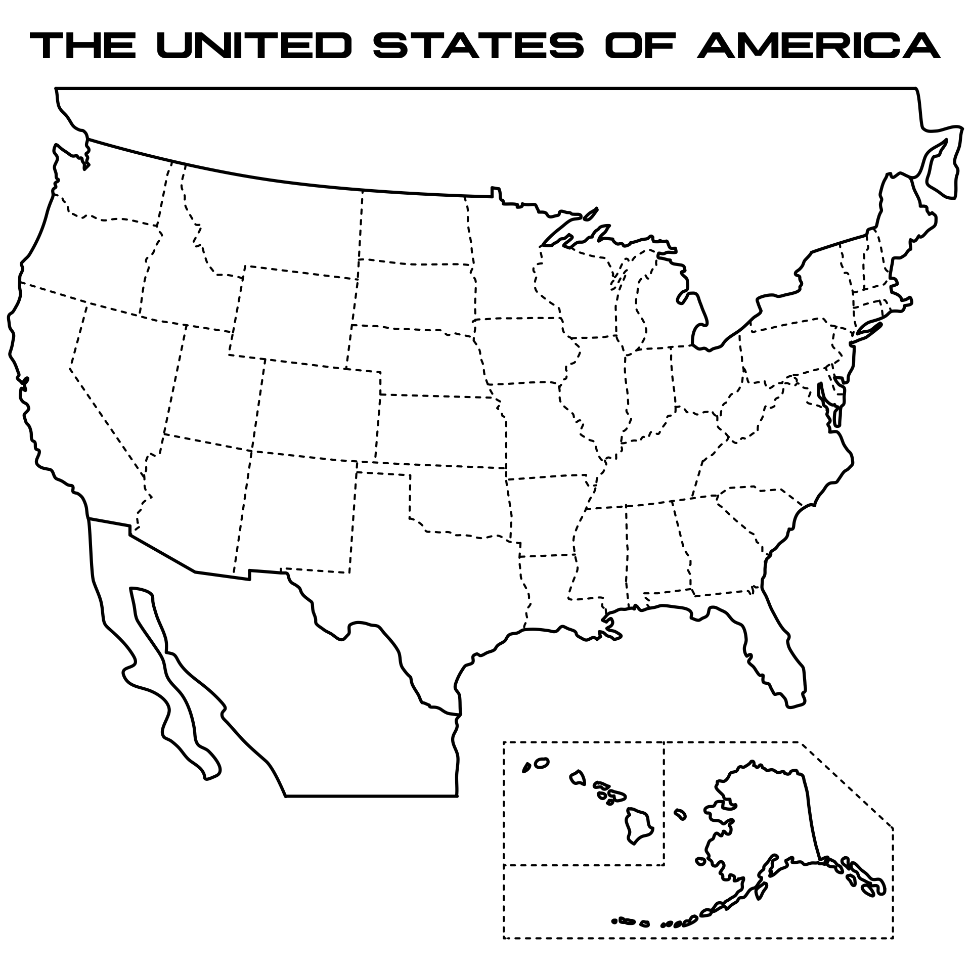 Printable Blank 50 States Map