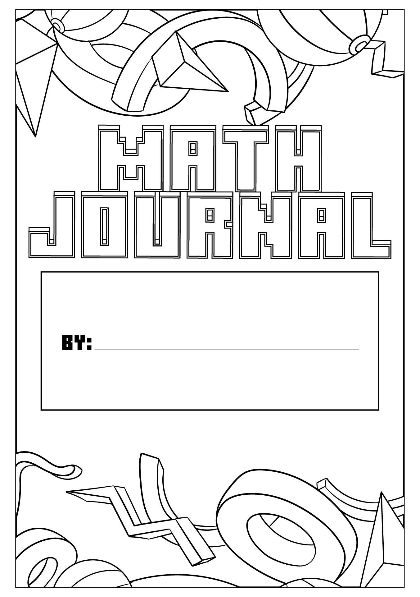 Math Journal Cover Printable