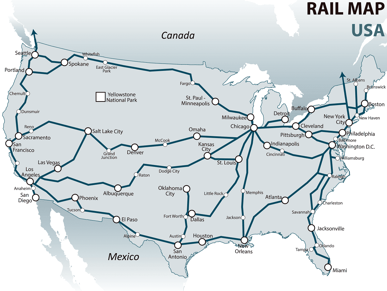 Amtrak Train Routes United States Map