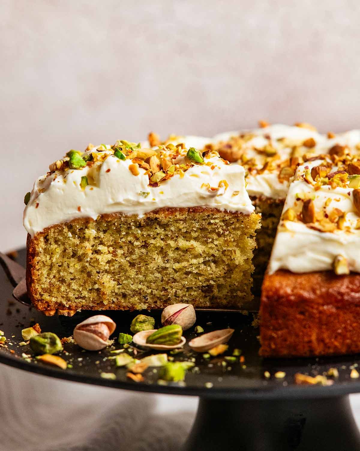 Close up of Pistachio cake