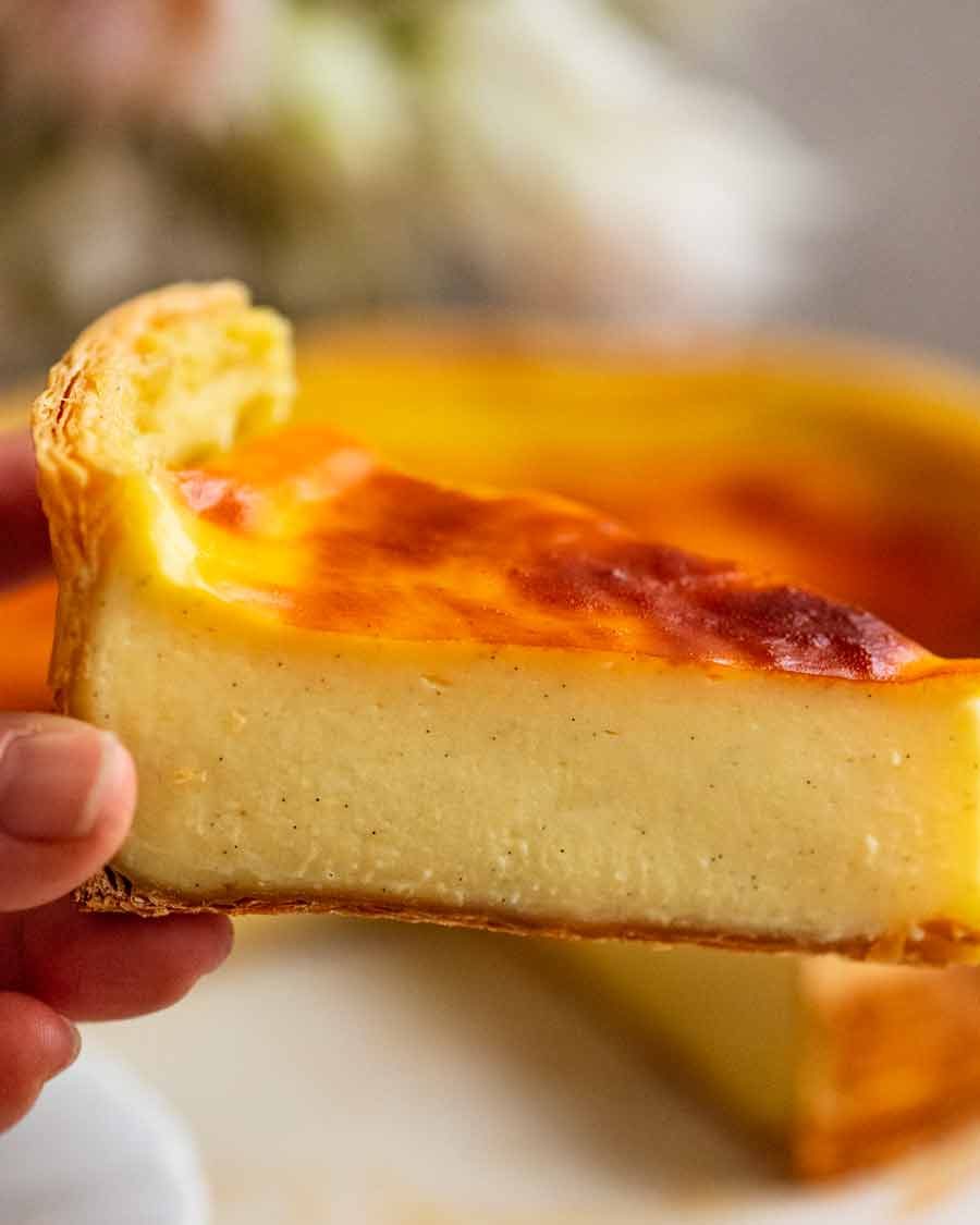 Hand holding Flan Patissier